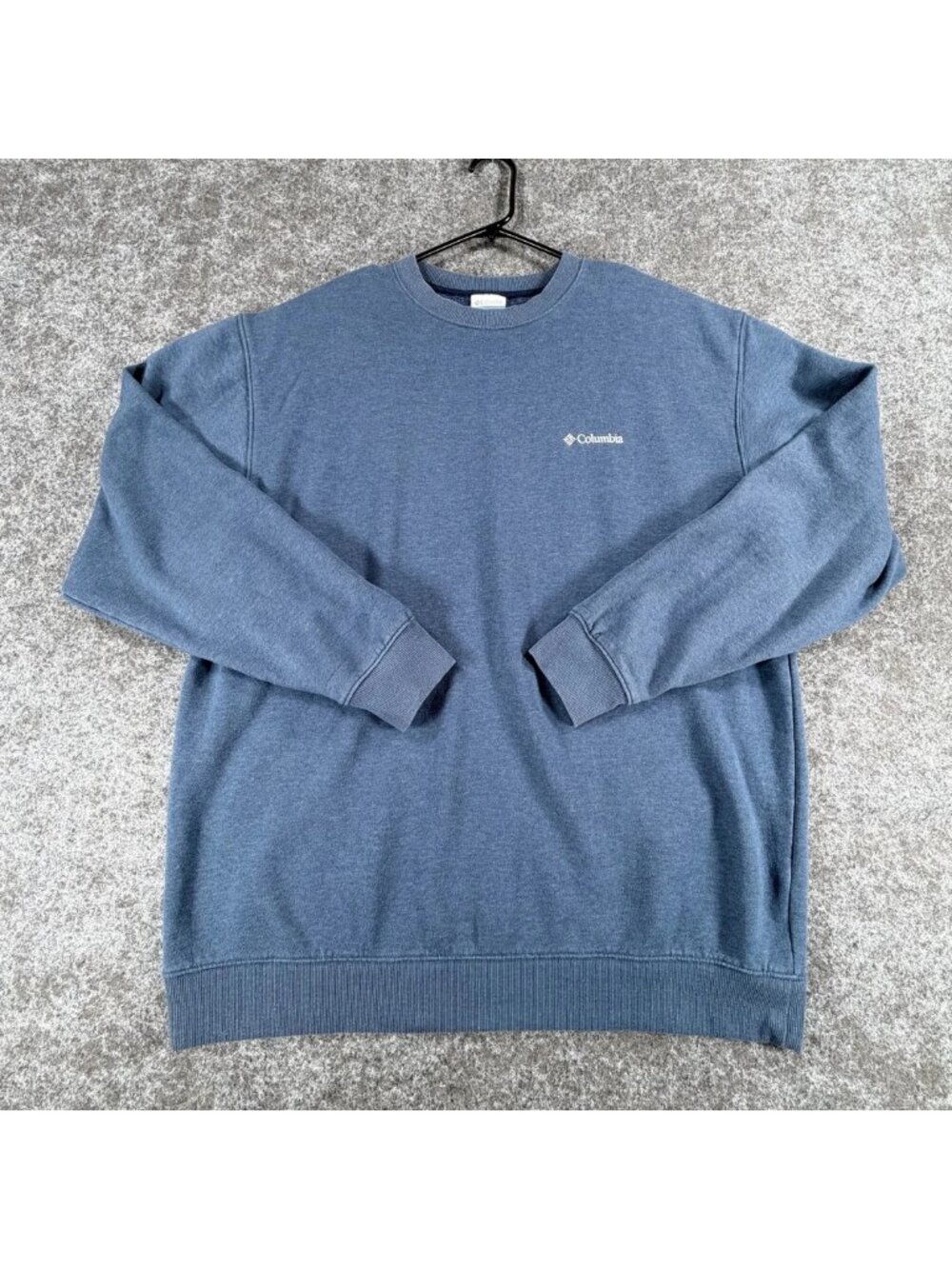 Columbia Hart Mountain Crew‎ Sweatshirt Mens XL Blue Cotton Fleece Lined Ribbed